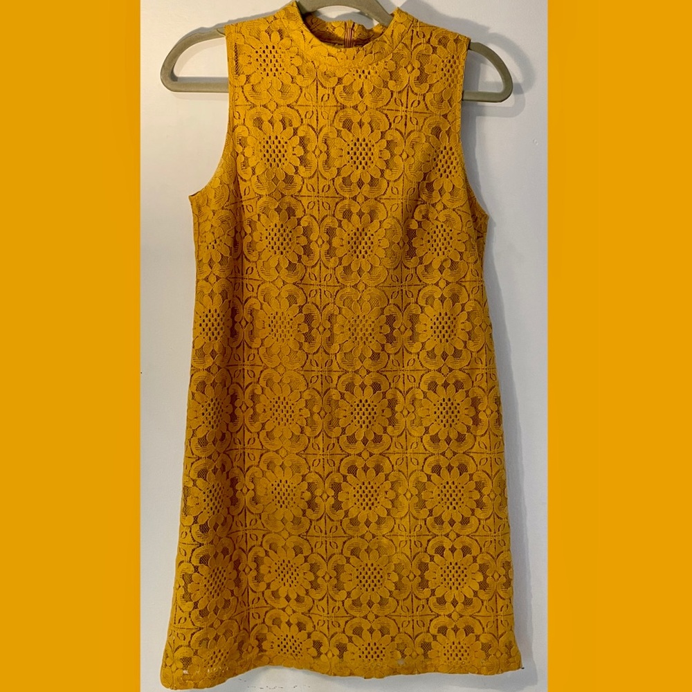 SM Forever 21 Mustard Lace Shift Dress